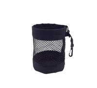 ENWWCH 1Pc Golf Ball Pouch Bag with Drawstring Closure Mesh Nylon and Hanging Plastic Clip Convenient to Hang On for Practice(S Black)