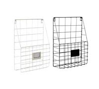 ENWWCH 2pcs/set Mail Organizer Wire Basket Wall Mounted Magazine File Holder Hanging Document Foyer Storage Shelf For Magazine