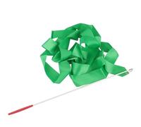 ENWWCH 2pcsColorful 4M Rhythmic Gymnastics Ribbon Ballet Streamer Twirling Tape Training Figure Skating Gym For Shows(Green)