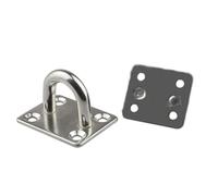 ENWWCH 4 PCS Stainless Steel Hooks House Square Heavy Duty Hammock Chair U Shaped Hook Suspension Ceiling Mount Eye Plate for Wall Hanging(6mm)