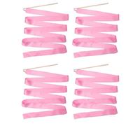 ENWWCH 8 Pcs Gymnastics Ribbon Streamer Dancing Stick Rhythmic Silk with Dance For Shows(Pink,2m)