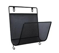 ENWWCH Furniture Iron Art Hanging Wall Storage Bookshelf Minimalist Style Magazine Rack Living Room Books And Newspapers Racks For Magazine(Black)