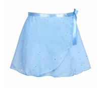 ENWWCH Girls Ballet Skirt Dance Wrap Chiffon Sparkly Tutu Dresses Adjustable Dancewear Ballerina Clothes for Adult