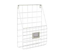 ENWWCH Mail Organizer Wire Basket Wall Mounted Magazine File Holder Hanging Document Foyer Storage Shelf For Magazine(White)