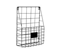 ENWWCH Mail Organizer Wire Basket Wall Mounted Magazine File Holder Hanging Document Foyer Storage Shelf For Magazine(Black)