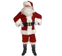 ENWWCH Santa Claus Cosplay Costume Luxury Classic Gold Velvet Christmas Party Costumes Unisex Outfit New Year RolePlay For Christmas Fancy Dress(M,C)