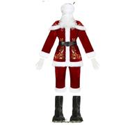 ENWWCH Santa Claus Costume Red Deluxe Velvet Christmas Costumes Family Couples Cosplay Clothing Adult Dress Women Set For Christmas Fancy Dress(XXL,Men s suits)