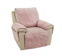 ENWWCH Soft Plush Velvet Sofa Cover Living Room Protector Slipcover Couch Recliner Armchair Chaise Lounge Covers For Office(Pink)
