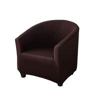 ENWWCH Solid Color Washable Single Sofa Cover Club Elastic Relax Armchair Protector Cover Spandex Bath Tub Club Living Room Home Hotel For Office(Brown)