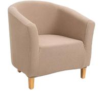 ENWWCH Stretch Single Seat Sofa Covers for Living Room Elastic Club Tub Chair Cover Armchair Couch Cover Furniture Protector Slipcovers For Office(Khaki)