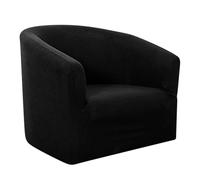 ENWWCH Tub Chair Slipcovers Pub Club Sofa Shield Fitted Stretch Armchair Accent Chair Barrel Furniture Protector Couch Covers For Office(Black)