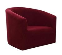 ENWWCH Tub Chair Slipcovers Pub Club Sofa Shield Fitted Stretch Armchair Accent Chair Barrel Furniture Protector Couch Covers For Office(Red)