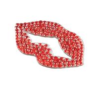 Enwye 12Pcs Lips Rhinestone Iron on Applique Kiss Lip Crystal Hotfix Transfer Stickers Red Bling Patch Decals for Jeans Hat Decoration