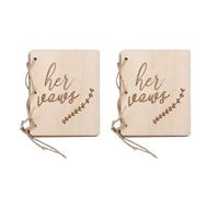 Enwye 2 Creative Wooden Greeting Cards with Hemp Rope, Vow Props, Suitable for Wedding