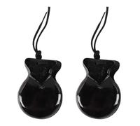 Enwye 2 Pcs Wooden Castanets Spanish Handmade Traditional Hand Percussion Wood Finger Castanets Musical Percussion Instruments Rhythm Clap Boards Souvenir Black