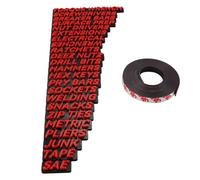 Enwye 23 Pcs Toolbox Drawer Tags, Magnetic Tool Box Labels, 3D Tool Box Organizer Labels, Reusable Toolbox Organization Stickers Red