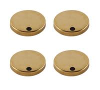 Enwye 4Pcs Toilet Seat Hinge Cover, Pan Top Fixing Decorative Covers, Seat Hinge Fixings Covers Toilet Hardware Gold