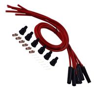 Enwye A Set Of Sparkplug Leads Red Silicone 8mm 1m HT Leads Universal Fits for 6 Cylinder Classic Cars