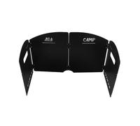 Enwye Collapsible Windshield Camping Stove Thickened Dividers Four Panel Black Foldable Windbreak with Carry Bag