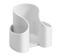 Enwye Cotton Pad Q-tip Holder, Bathroom Organizer, Storage for Cotton Pads, Q-tips, Paper Cups, Dental Floss, White, Polypropylene