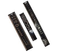 Enwye Multifunctional PCB Ruler 15/20/25 cm Measuring Tool for Electronics Technicians - Integrated Multi-function Plastic, black（3Pcs）