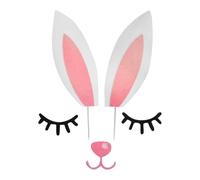 Enwye Rabbit Birthday Cake Decoration,Rabbit Bunny Cake Topper with Eyelashes Nose Ear for Easter Halloween Party Decor Supplies