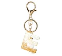 Enwye Resin Initial Keychain, Key Management Tool, Can Add a Charm for Shoulder Bags, Handbags, Etc. (E Type)
