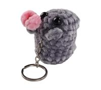 Enwye Sad Hamster with Sound, Hamsti Key Ring,Hand Knitted Sad Hamster Cuddly Gift, Gift for Friends.