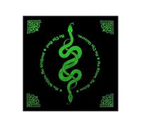 Enwye Tarot Tablecloth Altar Cloth 70 X 70 Cm Tablecloth Tarot Cards 12 Constellation Pentagram Astrology Square for Enthusiasts Green Two-Headed Snake Short Plush