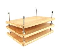 Enwye Three Layer Book Press Stitching Pony Leather Clamp with Wooden Retaining Clip for DIY Craft Lacing Sewing.