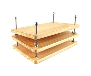 Enwye Three Layer Book Press Stitching Pony Leather Clamp with Wooden Retaining Clip for DIY Craft Lacing Sewing.
