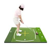 ENWYTE Golf Hitting Mat 5mm/10mm 177×120cm Thickened PP and EVA Base with Stance Guide and Swing Path Lines Golf Practice Mat for Hitting Driving Chipping Swinging(10mm)