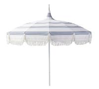 ENWYTE Parasol Outdoor Umbrella steeple Tower umbrella Heavy Duty aluminum Pole 8 ribs UV Sun protection Height adjustable Outdoor Market Holiday Garden Backyard(White tassels)