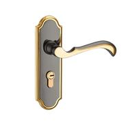 EnxJire Door Handles Door Lock Indoor Bedroom Single Tongue Room Titanium Black Gold Handle Universal Hole