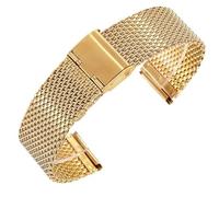 EnxJire Leather Watch Strap Precision Steel Stainless Steel Strap 18mm 20mm 22mm2 4mm 1.0 Thick Wire Mesh Strap Adjustable Length Watch Accessories(Gold,20mm)