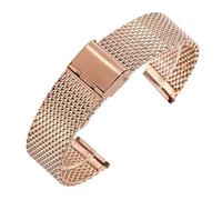 EnxJire Leather Watch Strap Precision Steel Stainless Steel Strap 18mm 20mm 22mm2 4mm 1.0 Thick Wire Mesh Strap Adjustable Length Watch Accessories(Rose Gold,18mm)