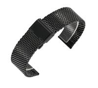 EnxJire Leather Watch Strap Precision Steel Stainless Steel Strap 18mm 20mm 22mm2 4mm 1.0 Thick Wire Mesh Strap Adjustable Length Watch Accessories(Black,20mm)