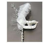 EnxJire Party Masks White Feather Party Masks Women's Masquerade Costume Anonymous Accessories
