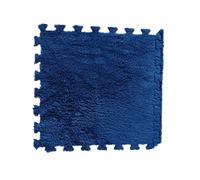 EnxJire Plush Puzzle Foam Floor Mat 30 * 30CM Soft Plush Rug Mat Puzzle Carpet Warm Interlocking Exercise Tiles Floor Decoration(Dark blue,10Pcs)
