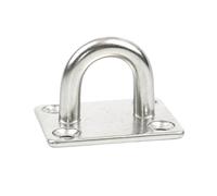 EnxJire Stainless Steel Pad Eye Plate Hooks 1pcs Staple Ring Wall Hook Heavy Duty Fixed Pad Eye Plate Deck Door Buckle U-Shaped Ceiling Mount Hanger(Type 3,6mm)