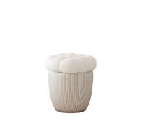 EnxJire Storage Ottoman Storage Stools Ottomans Removable Lid Base footstool Round Soft 17.7" Boucle Vanity Stool for Bedroom(A)