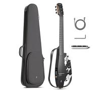 Enya Acoustic-Electric Carbon Fiber Classical Nylon String Travel Guitar 2N Lucifer Andrea Chiarini Signature Smart Acustica Electric Guitarra for Adults with 50W Wireless Speaker, Wireless Micro