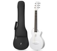 Enya Nova Go Mini Carbon Fiber Acoustic Guitar 1/4 Size Travel Acustica Guitarra w/Beginner Kids Starter Bundle Kit of Thickened Gig Bag, Adjusting Wrench(White)