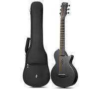 Enya Nova Go Mini Guitar - Black 1/4 Acoustic Guitar Carbon Fibre Travel Guitar for Adults Beginners Starter Set Children Musical Enlightenment for Easter Birthday Christmas Gift