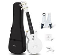 Enya Soprano Ukulele Nova U Mini 21 -Carbon Fiber Travel Ukulele-With Beginner Kit includes Semi-Hard Case, Strap, Capo, and Strings (White)