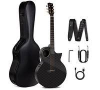 Enya X4 41” Carbon Fiber Acoustic/Electric Guitar Cutaway TransAcoustic Pickup installed Package with Hard Case,Leather Strap