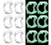 ENYACOS 12 PCS Vampire Teeth for Kids & Adults - Realistic Plastic Fake Teeth for Halloween - Cosplay Fangs for Dracula/Werewolf - Adult Fangs, Child Vampire Teeth - Party Costume Accessory (d)