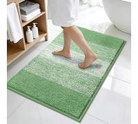 Enyhom Non Slip Bath Mat 60 x 90 cm, Microfibre Soft Thick Bathroom Mat, Super Absorbent Shaggy Bathroom Rug Floor Mats, Machine Washable Quick Dry Bath Rug Foot Mats for Shower Room, Bathtub, Green