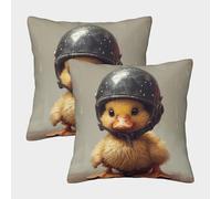 ENYISIYULO 3D PrintedDuck Throw Pillow Covers Cute Ducksquare Cushion Cover Garden Cushion Super Soft Pack of 2 for Patio,couch,tent,balcony And Sofa40x40cm