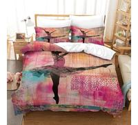ENYISIYULO Ballet Dancer Duvet Cover Set 3 PCS Hotel Quality Quilt Cover Bedding Bed Covers with Pillowcases with Zipper Closure Breathable Stylish Comforter Double（200x200cm）